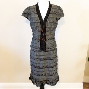 💐Nanette Lepore Gray Skirt (10) Top (8) Set